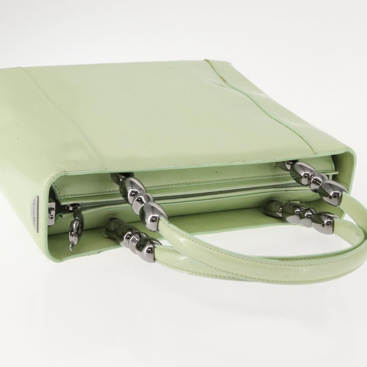 Dior Christian Dior Maris Pearl Hand Bag Enamel Green Authentic 150745