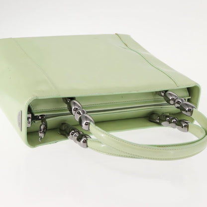 Dior Christian Dior Maris Pearl Hand Bag Enamel Green Authentic 150745