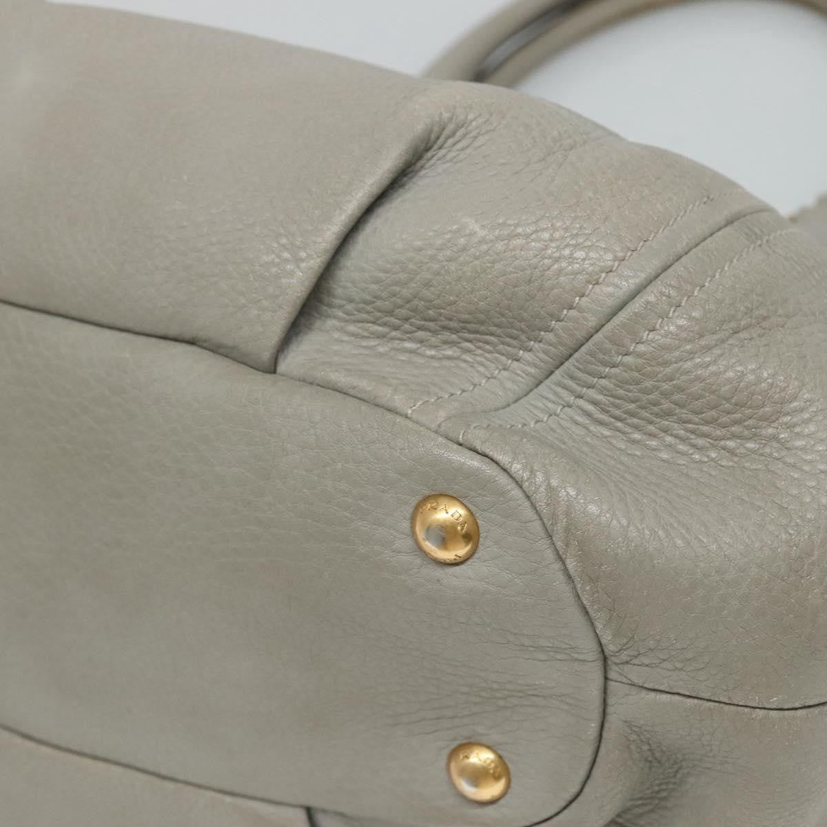 Prada PRADA Hand Bag Leather 2way Gray Authentic BA005