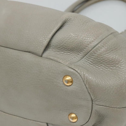 Prada PRADA Hand Bag Leather 2way Gray Authentic BA005