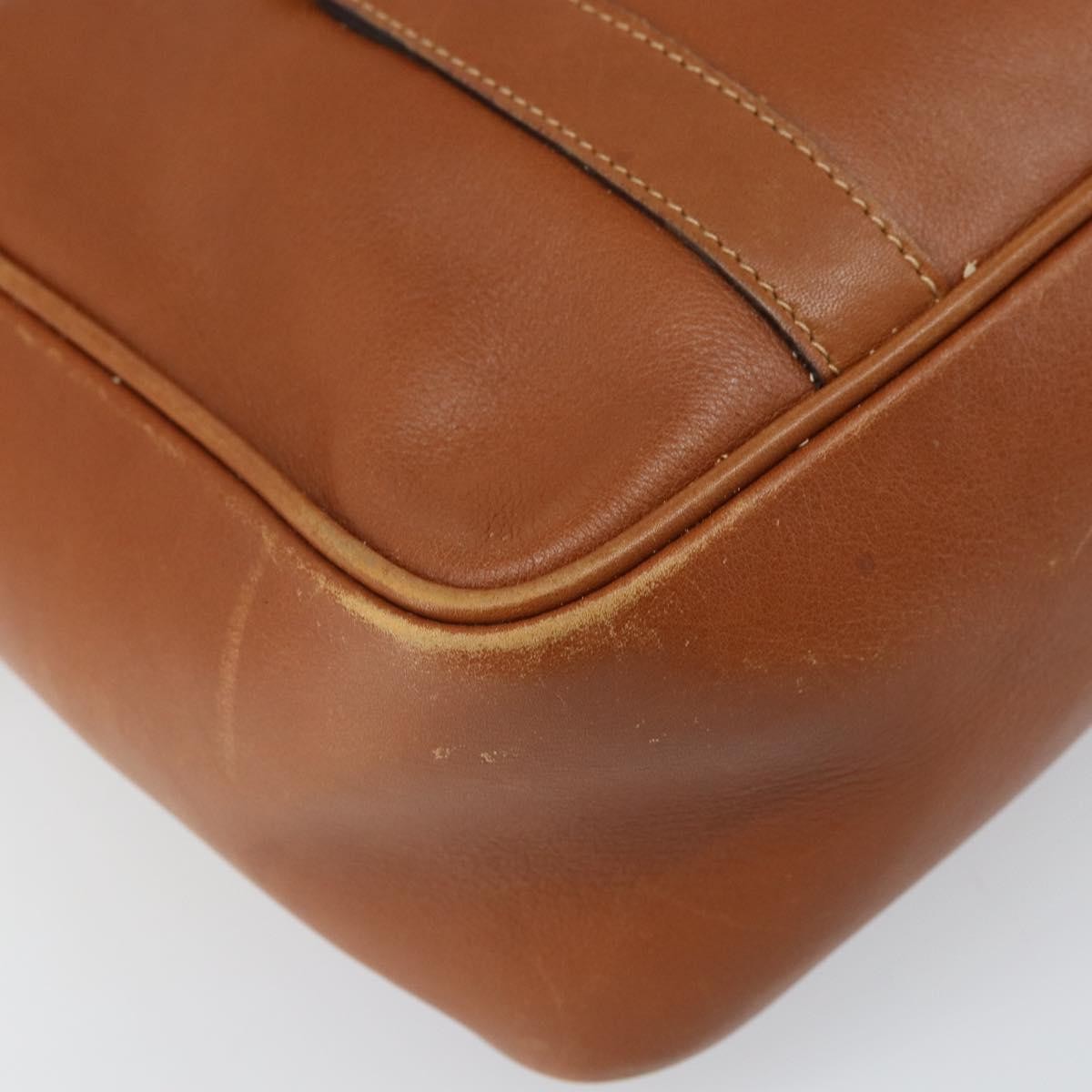 Gucci GUCCI Hand Bag Leather Brown Gold Authentic ep13246