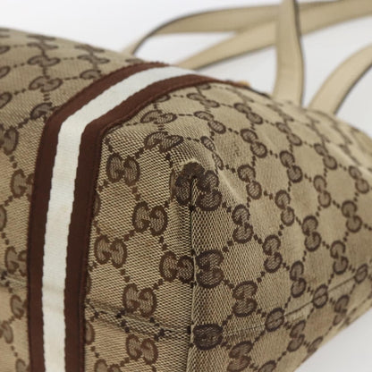 Gucci GUCCI GG Canvas Bamboo Hand Bag Beige Gold 137396 Authentic 164794