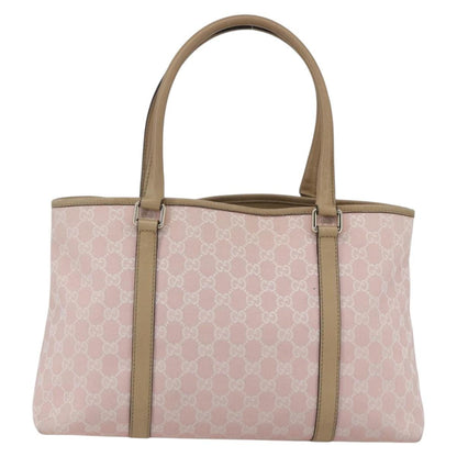 Gucci GUCCI GG Canvas Tote Bag Pink Gold Authentic 158451