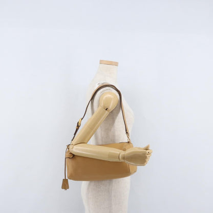 Prada PRADA Shoulder Bag Leather Brown Gold Authentic 172272