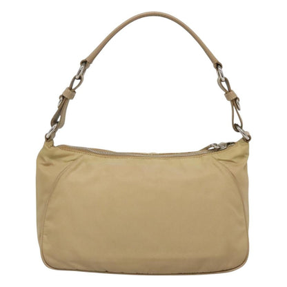 Prada PRADA Shoulder Bag Nylon Beige Silver Authentic 120952