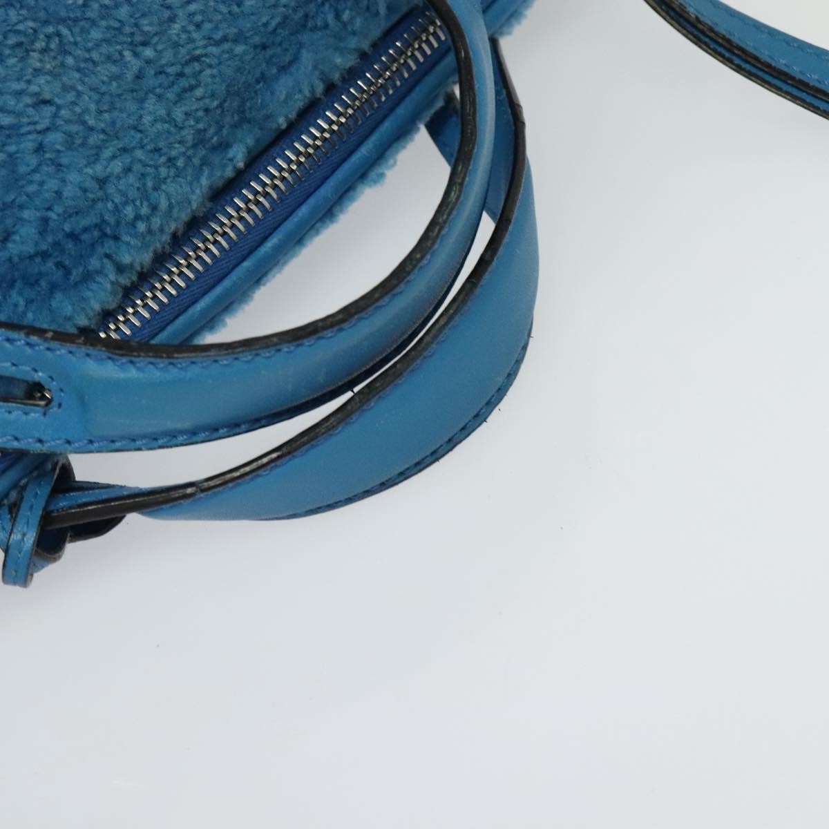 Fendi FENDI Hand Bag Mouton 2way Blue Silver Authentic 126111