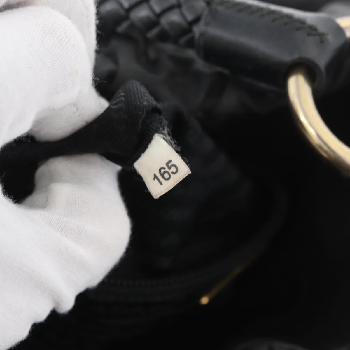 Prada PRADA Hand Bag Nylon Black Gold Authentic 172825