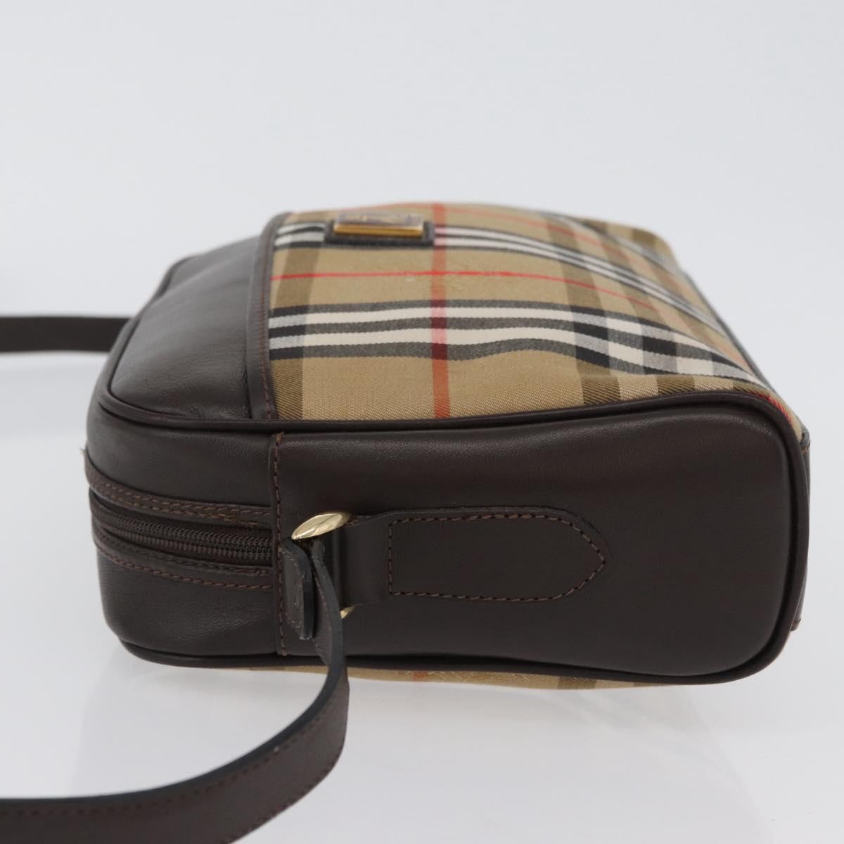 Burberrys Burberrys Nova Check Shoulder Bag Canvas Beige Gold Authentic 172933