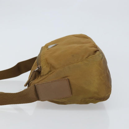 Prada PRADA Shoulder Bag Nylon Beige Silver Authentic 161725
