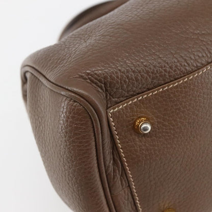 Fendi FENDI Hand Bag Leather Brown Gold Authentic kk558