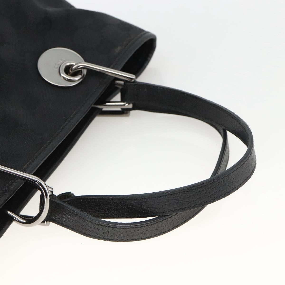 Gucci GUCCI GG Canvas Hand Bag Black Silver 120844 Authentic BA11644