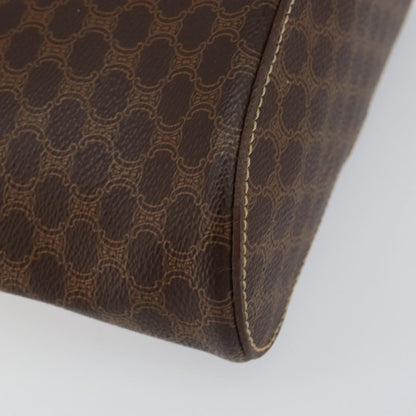 Celine CELINE Macadam Canvas Hand Bag PVC Leather Brown Gold Authentic 153900