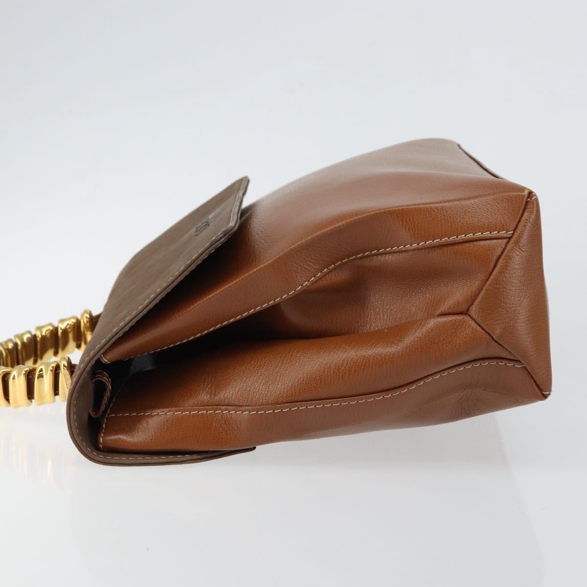 Loewe LOEWE Velazquez Hand Bag Suede Leather Brown Gold Authentic ep11077