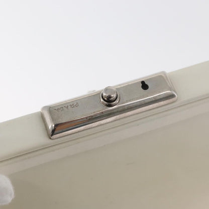 Prada PRADA Hand Bag Leather White Silver Authentic 178207