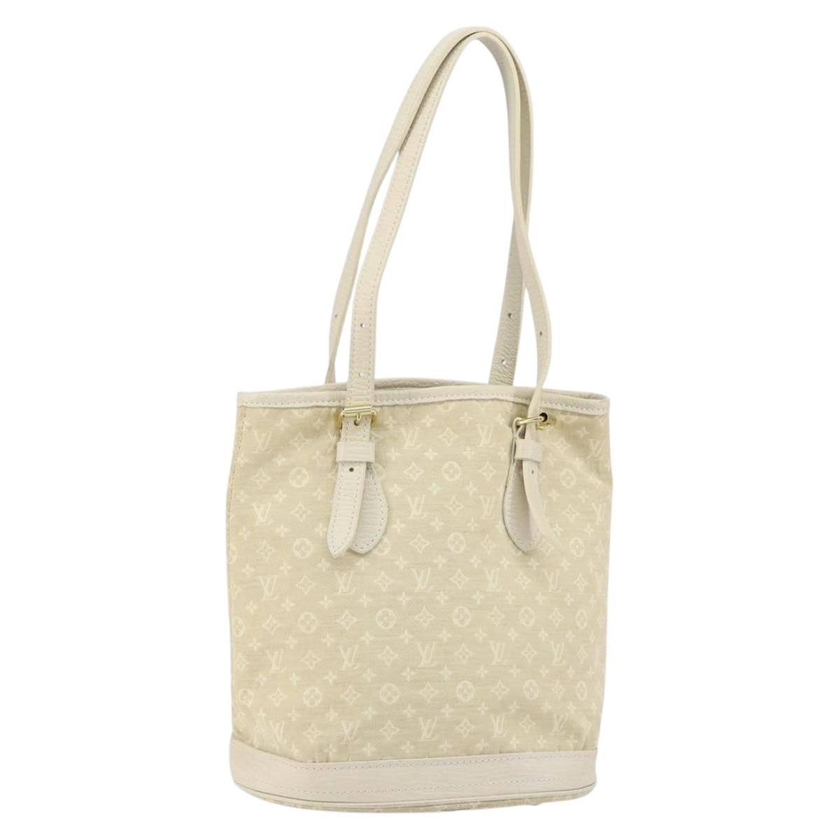 Louis Vuitton LOUIS VUITTON Monogram Mini Lin Bucket PM Shoulder Bag Dunne M95316 Authentic 153514