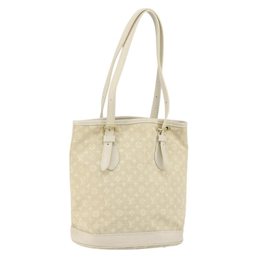 Louis Vuitton LOUIS VUITTON Monogram Mini Lin Bucket PM Shoulder Bag Dunne M95316 Authentic 153514