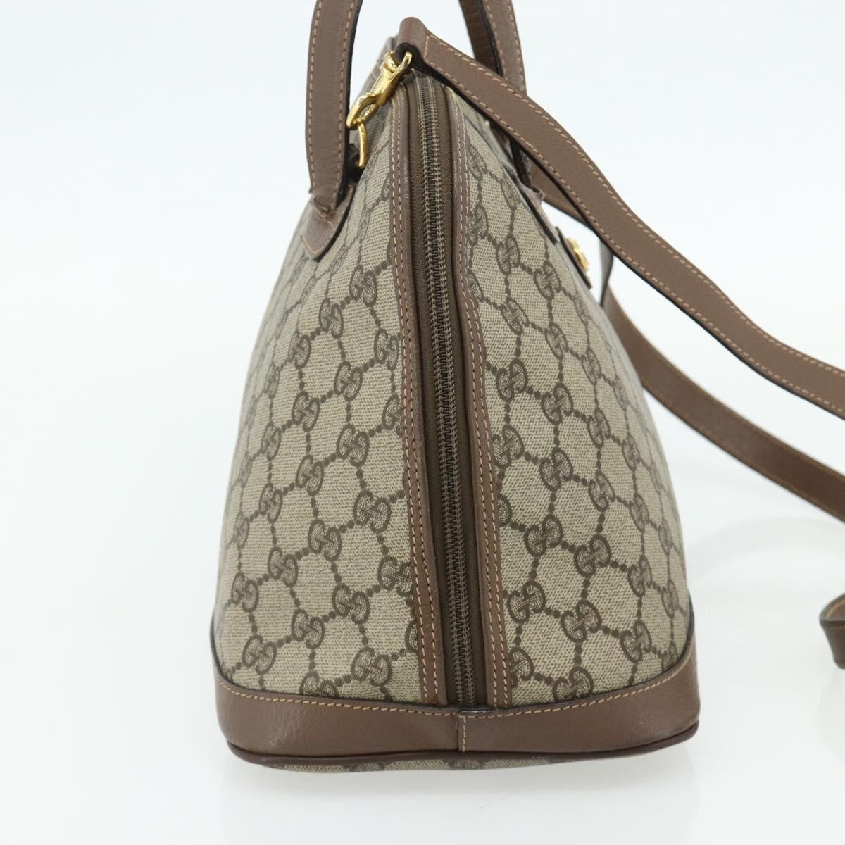 Gucci GUCCI GG Supreme Hand Bag PVC 2way Beige Gold Authentic 179199