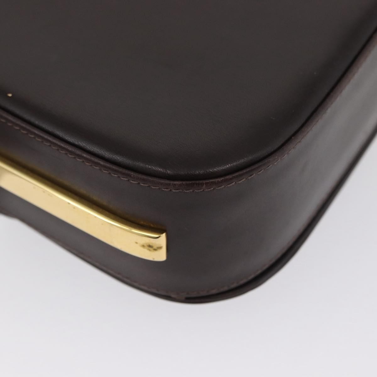Gucci GUCCI Shoulder Bag Leather Brown Gold Authentic ep13909
