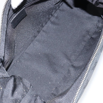 Gucci GUCCI GG Canvas Shoulder Bag Black Silver 001 4302 Authentic 144270