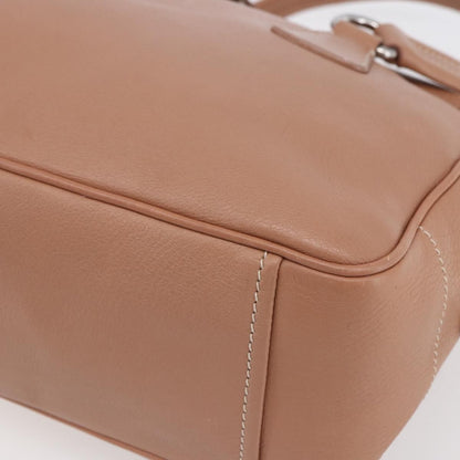 Prada PRADA Hand Bag Leather Silver Beige Authentic ka117