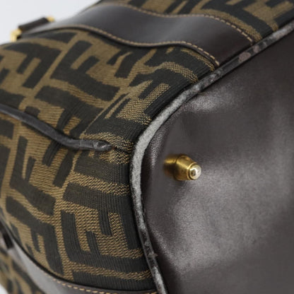 Fendi FENDI Zucca Canvas Hand Bag Black Brown gold Authentic 155701