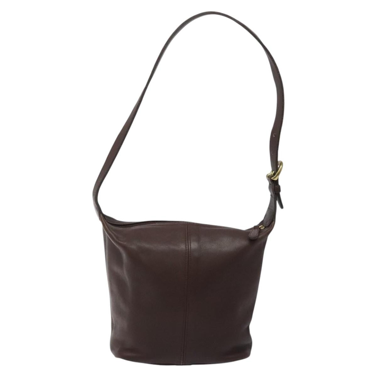 Coach Coach Shoulder Bag Leather Brown gold Authentic am8019