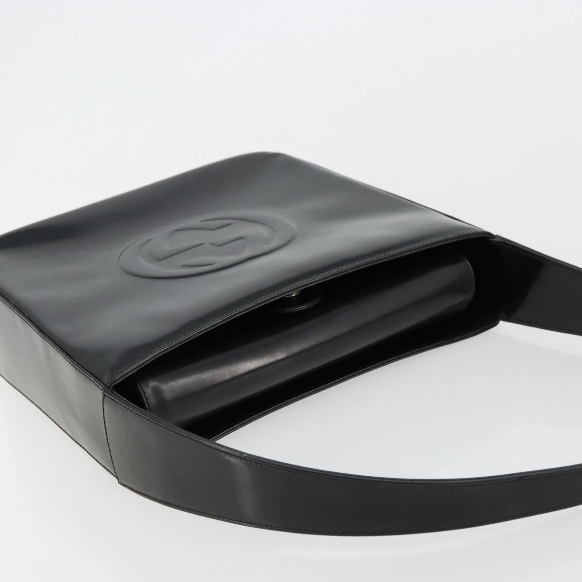 Gucci GUCCI Soho Shoulder Bag Patent leather Black Silver Authentic 179948
