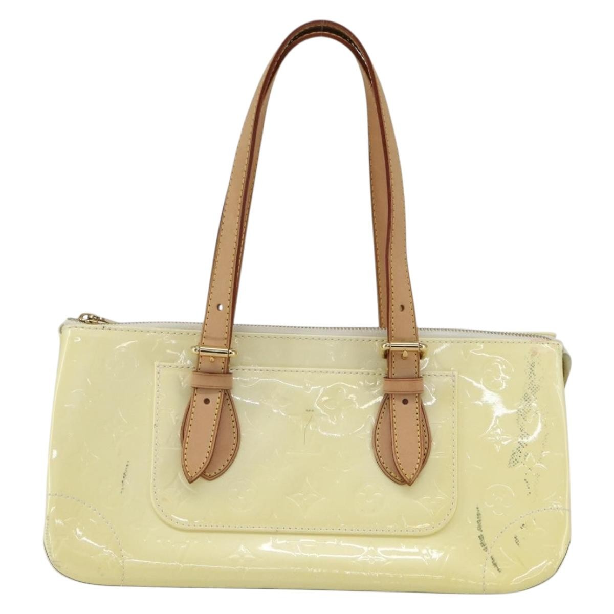 Louis Vuitton LOUIS VUITTON Monogram Vernis Rosewood Avenue Hand Bag Perle M93508 Authentic ka519