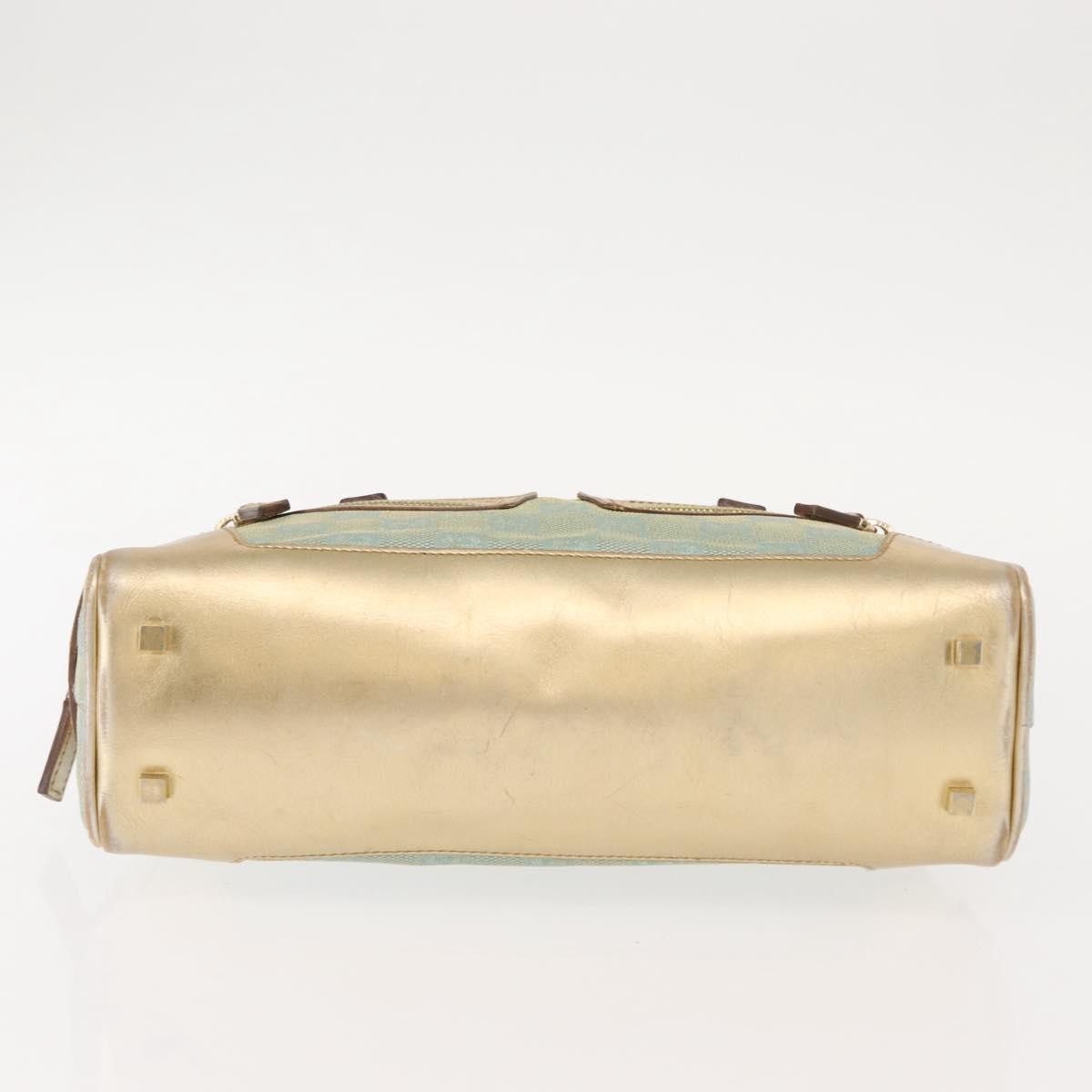 Gucci GUCCI GG Canvas Hand Bag Peppermint Gold 000 0852 Authentic 146975
