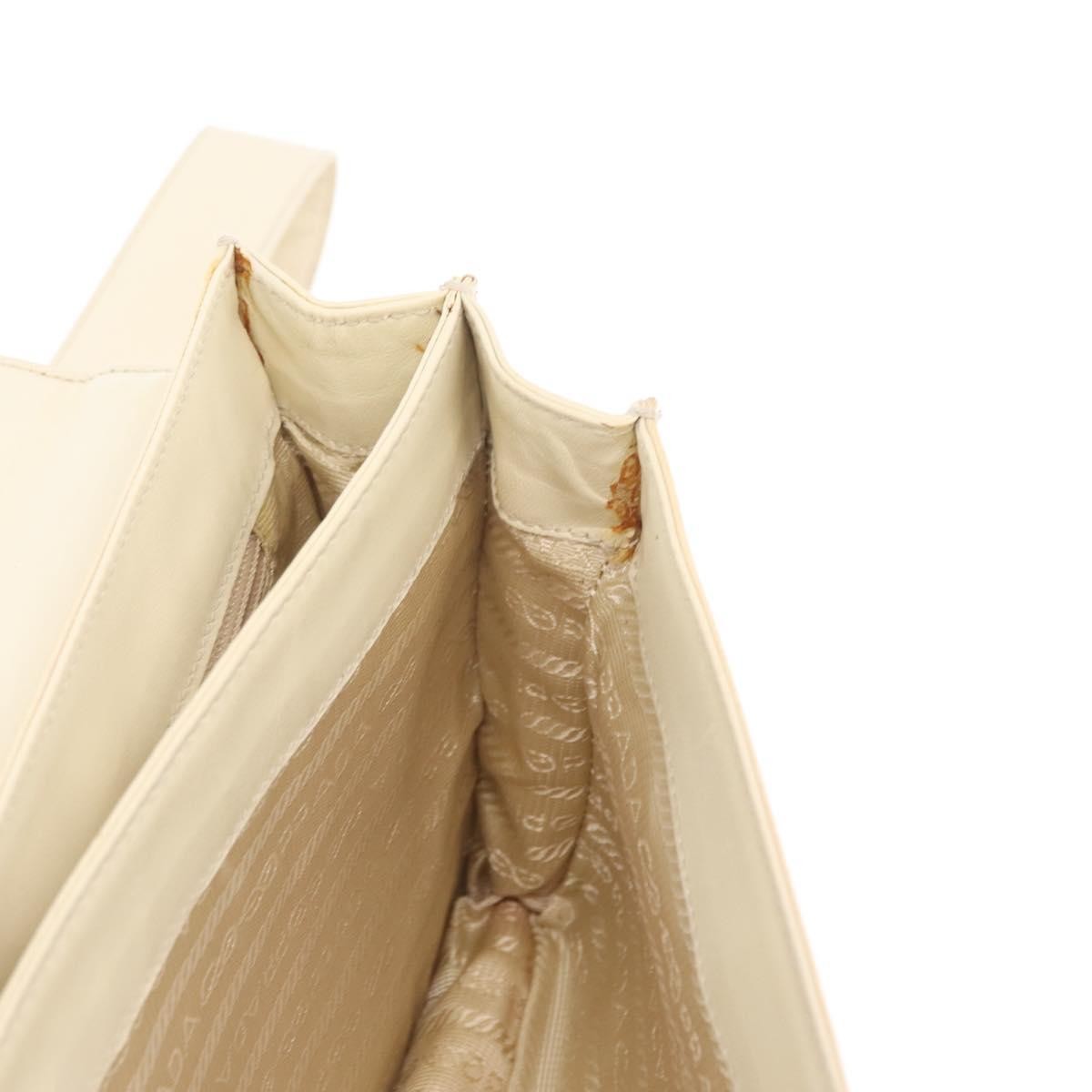 Prada PRADA Shoulder Bag Nylon Beige Silver Authentic bs33180