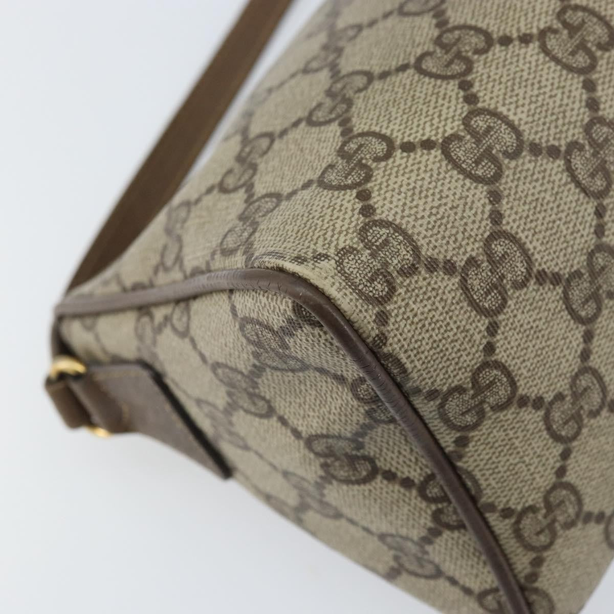 Gucci GUCCI GG Supreme Shoulder Bag PVC Beige Gold 89 01 021 Authentic ka3575