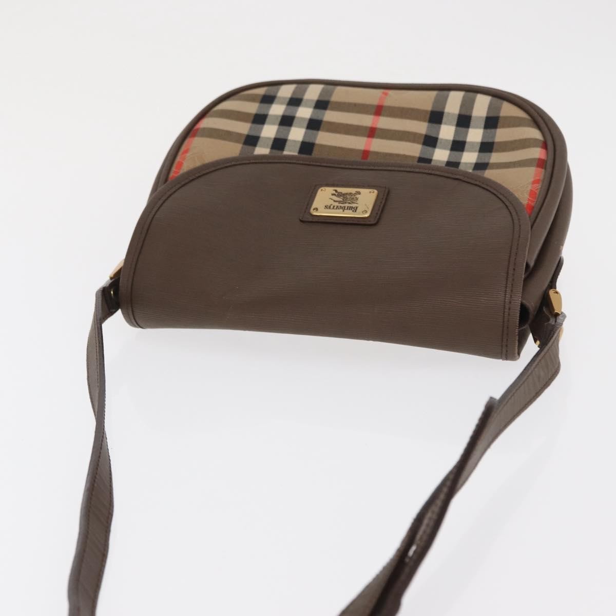 Burberrys Burberrys Nova Check Shoulder Bag Canvas Beige Gold Authentic ep13205