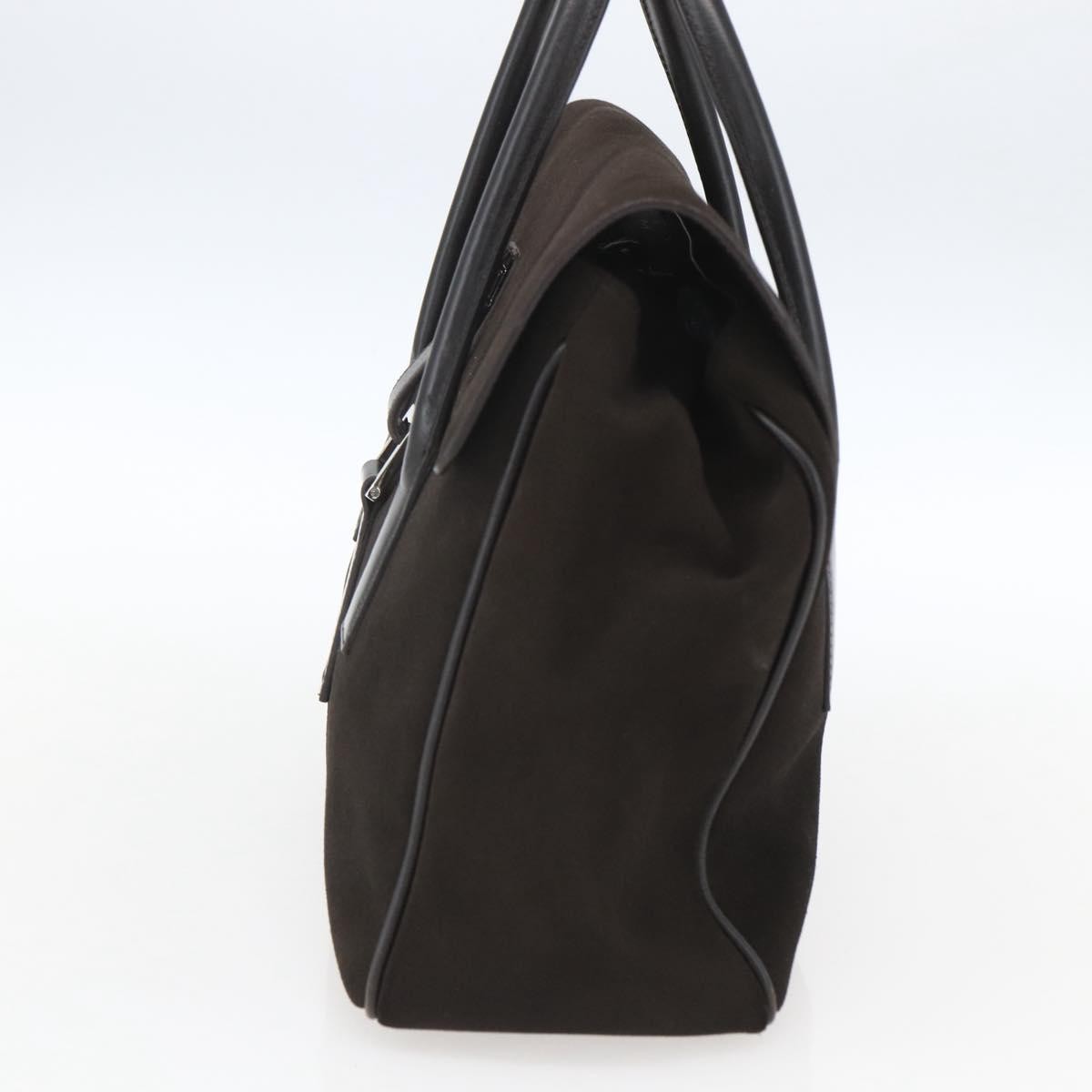 Gucci GUCCI Hand Bag Suede Brown Silver 000 0844 Authentic 166700