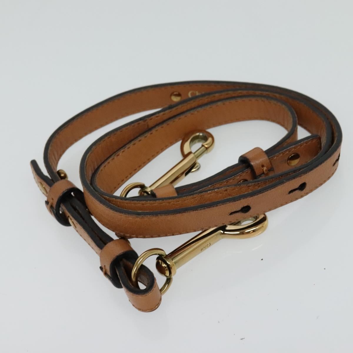 Chloé Chloé Chloe Hand Bag Leather 2way Brown Gold Authentic BA590