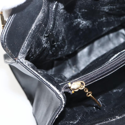 Gianni Versace Gianni Versace Chain Tote Bag Leather Black Gold Authentic bs29493