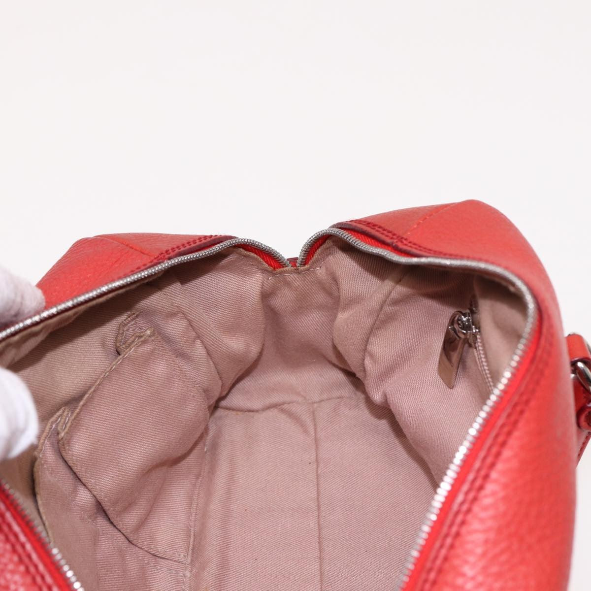 Salvatore Ferragamo Salvatore Ferragamo Gancini Hand Bag Leather 2way Red Authentic 78767