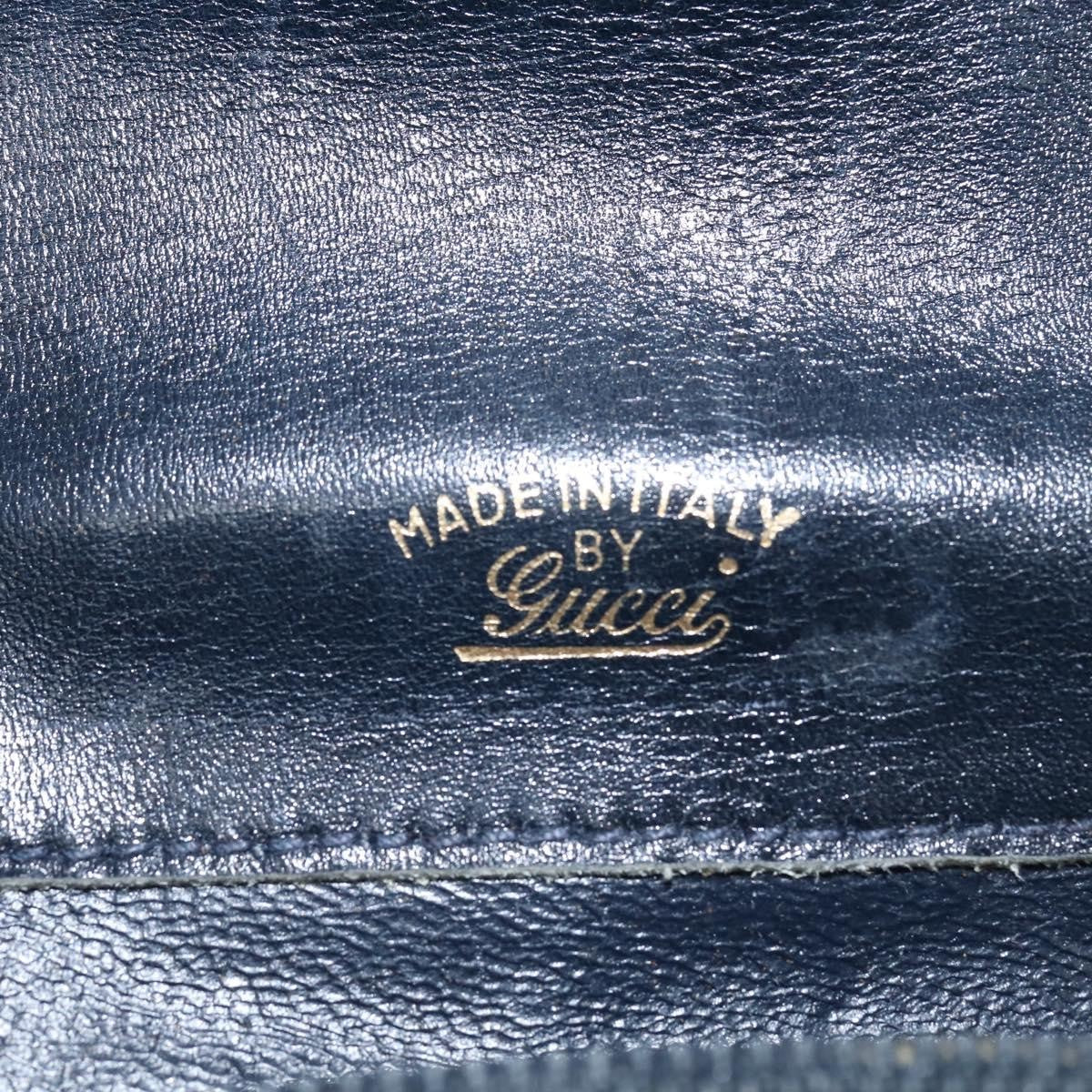 Gucci GUCCI GG Supreme Shoulder Bag PVC Navy Gold Authentic 150027