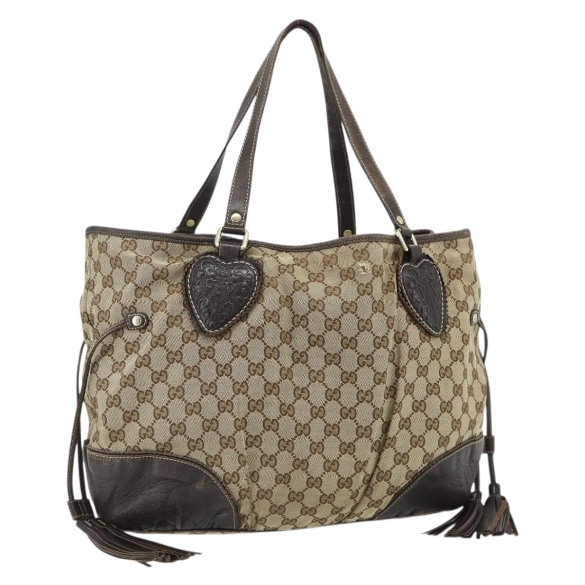 Gucci GUCCI GG Canvas Histeria Tote Bag Beige Gold 211954 Authentic 175958