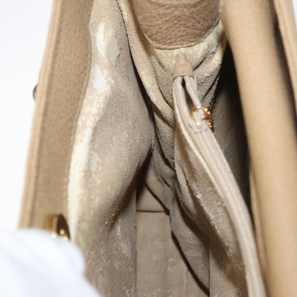 Gucci GUCCI Bamboo Hand Bag Suede Beige Gold 002.0260 Authentic ep14510