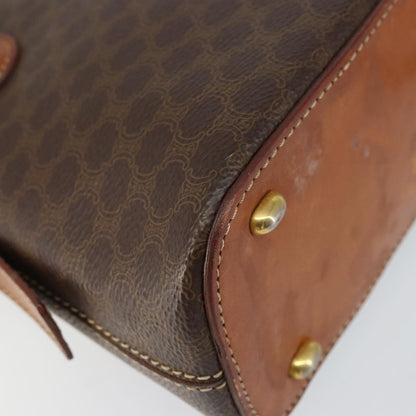 Celine CELINE Macadam Canvas Hand Bag PVC 2way Brown Gold Authentic 151939