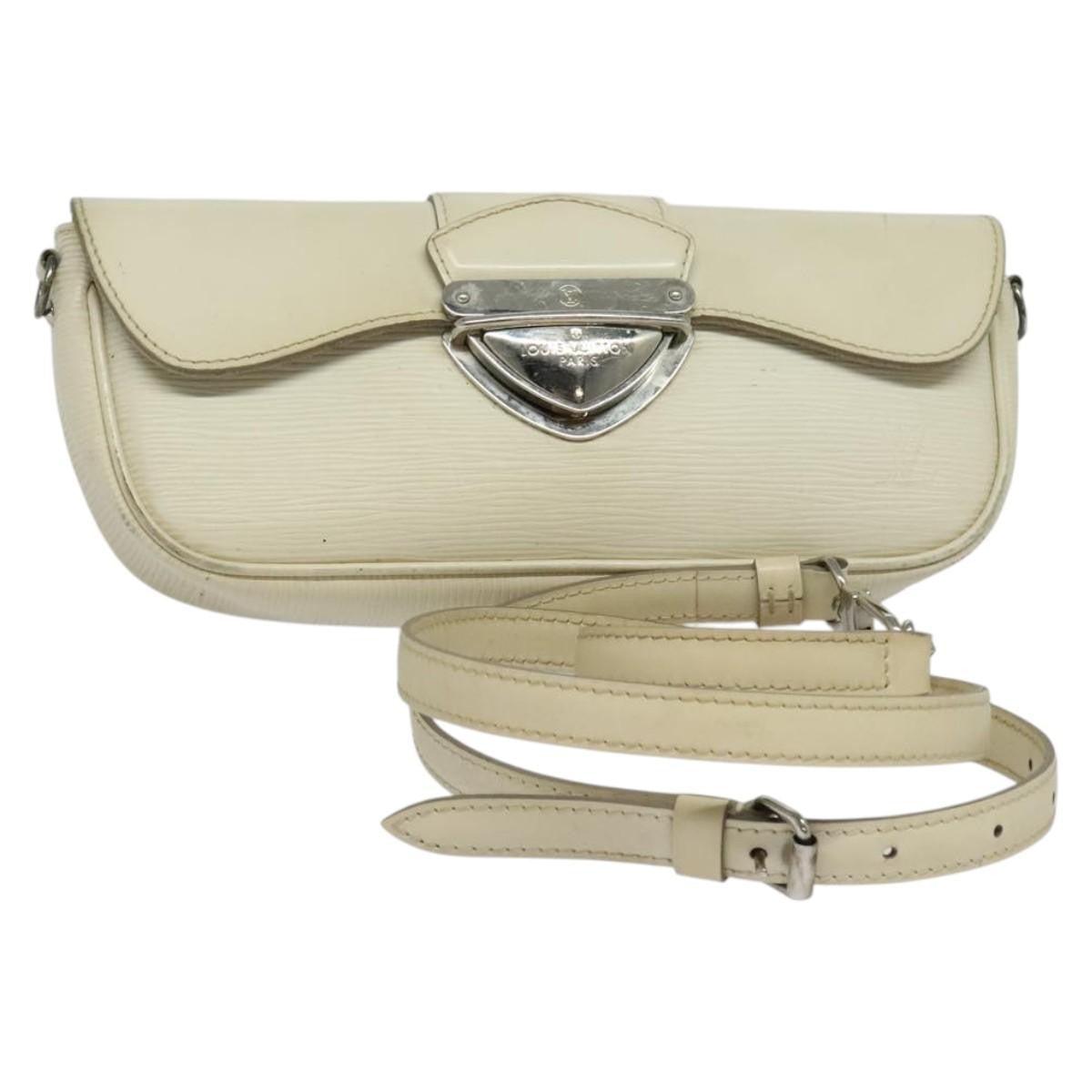 Louis Vuitton LOUIS VUITTON Epi Pochette Montaigne Bag White Yvoire M5929J LV Authentic ep9537