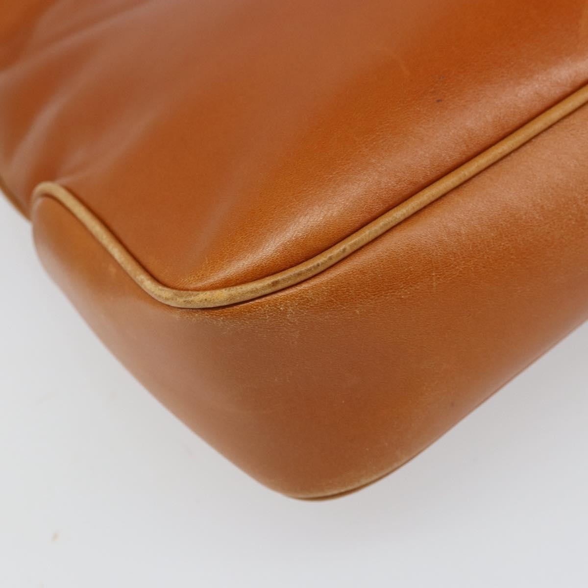 Celine CELINE Shoulder Bag Leather Brown Gold Authentic 166334