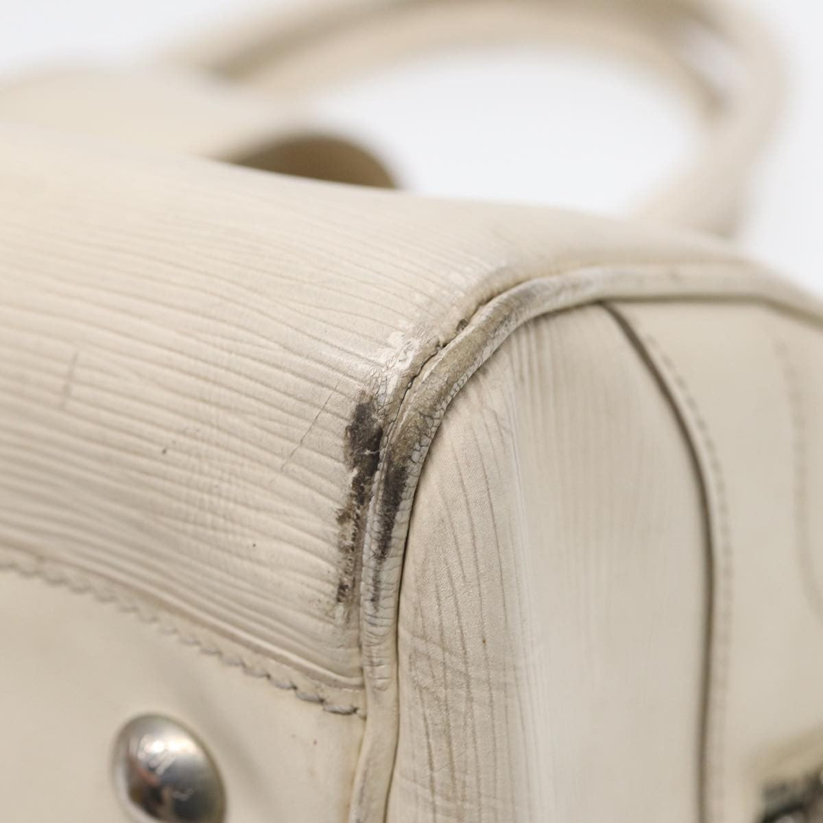 Louis Vuitton LOUIS VUITTON Epi Boring Montaigne GM Hand Bag White Yvoire M5931J LV Authentic 87942