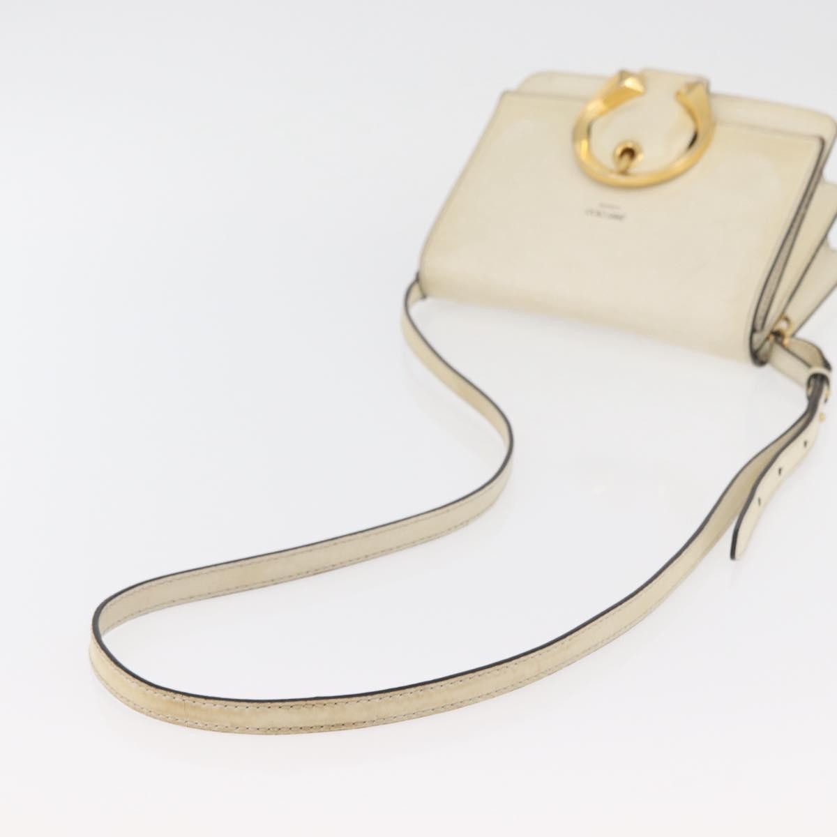 Jimmy Choo Jimmy Choo Shoulder Bag Leather White Gold Authentic BA12336