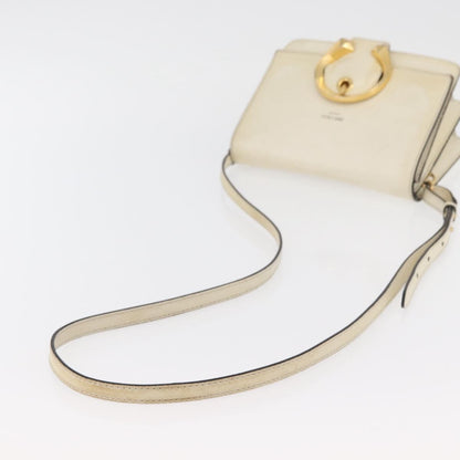 Jimmy Choo Jimmy Choo Shoulder Bag Leather White Gold Authentic BA12336