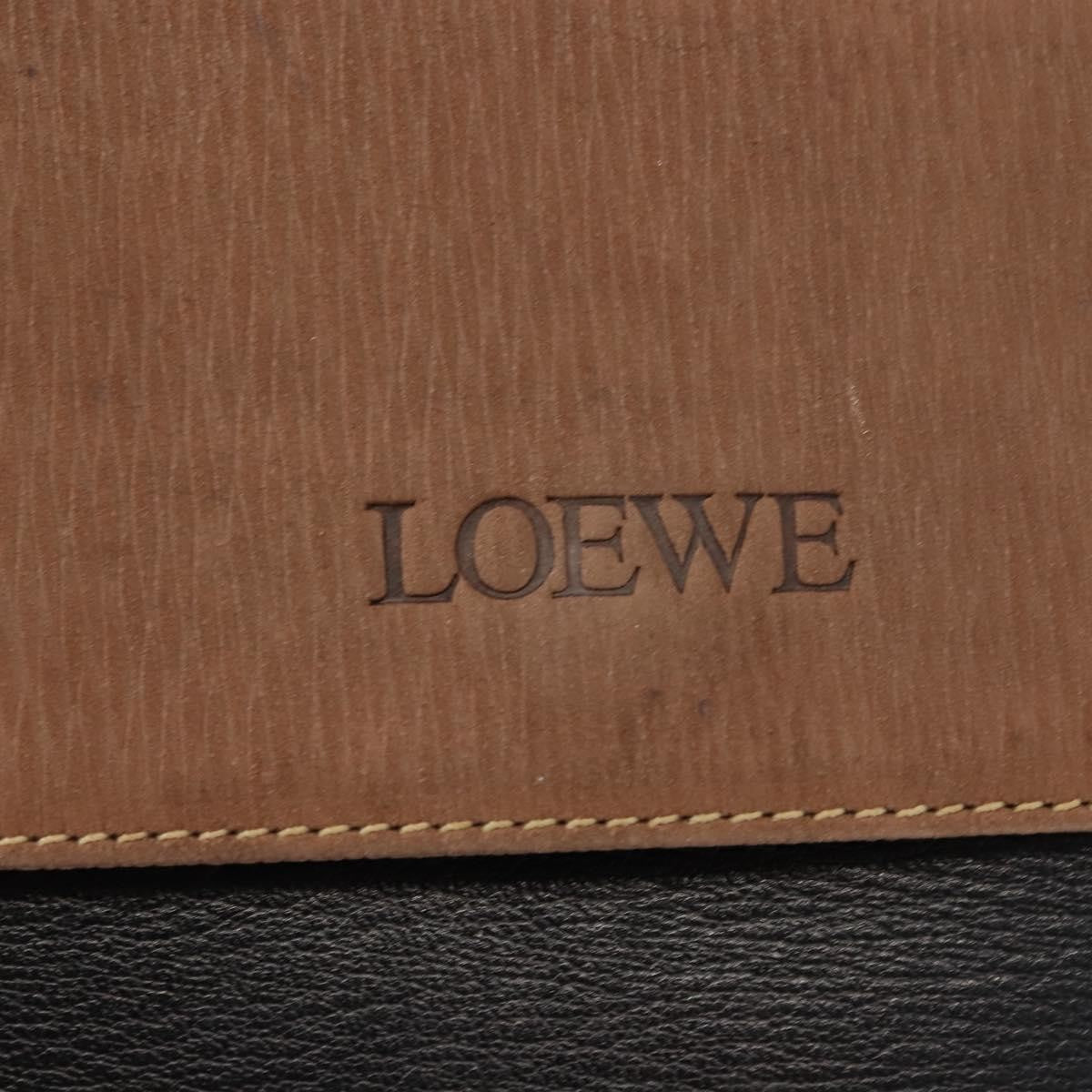 Loewe LOEWE Velazquez Hand Bag Leather Suede Brown Black gold Authentic 149533