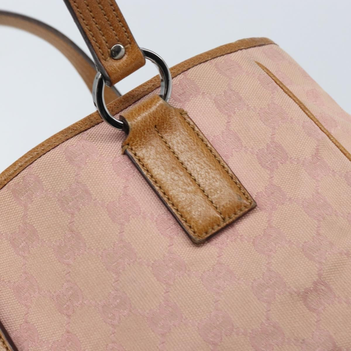 Gucci GUCCI GG Canvas Tote Bag Pink Silver 113019 Authentic AMZ077