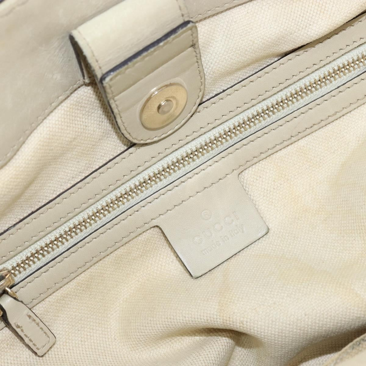 Gucci GUCCI GG Canvas Web Sherry Line Tote Bag Beige Gold 257061 Authentic gh1178