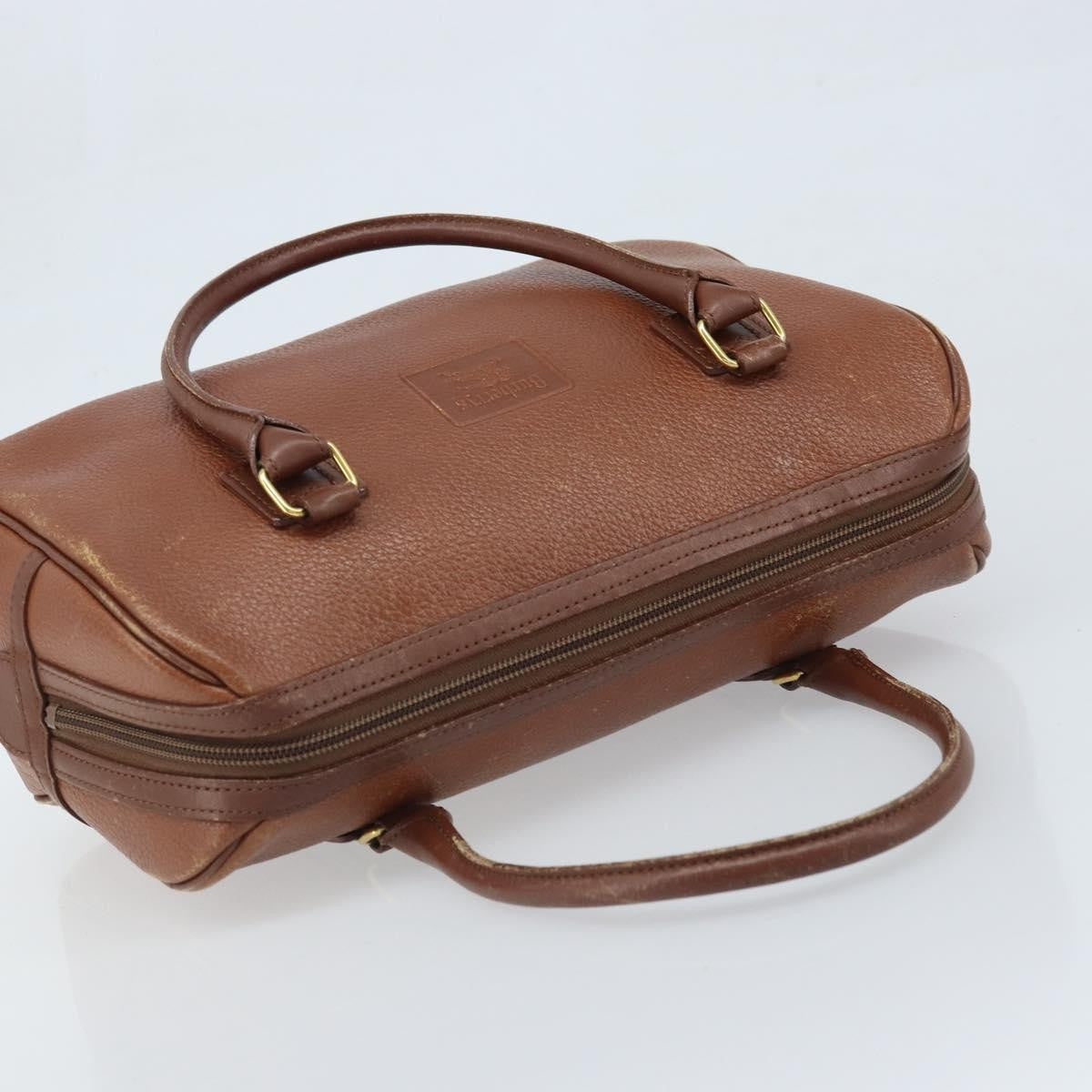 Burberrys Burberrys Hand Bag Leather Brown Gold Authentic ka3026