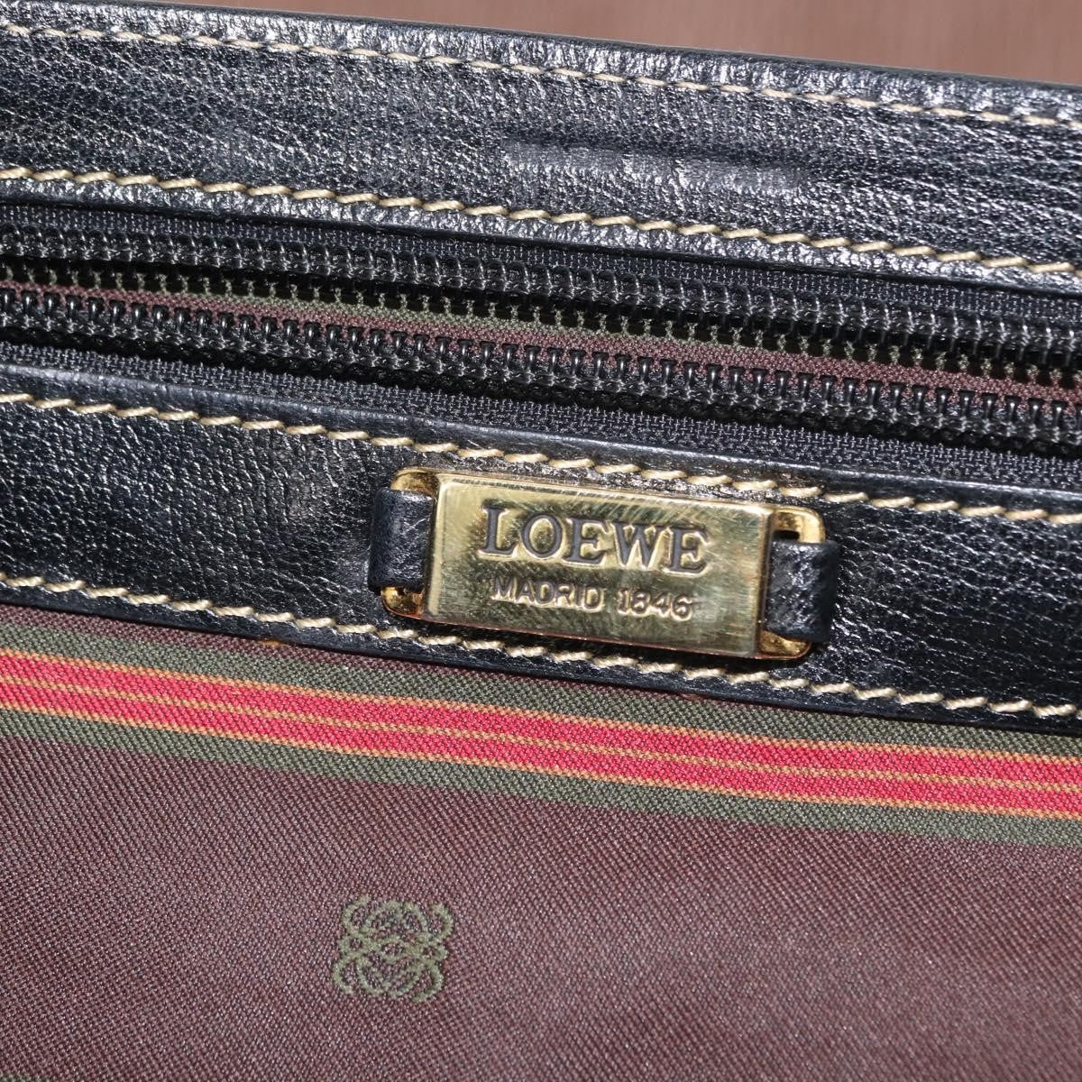 Loewe LOEWE Velazquez Hand Bag Leather Suede Brown Black gold Authentic 149533